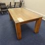 Solid Oak Dining Table with Removable Glass Top Image 3