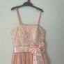 LAONA Blush Pink/Peach Lace Party Dress with Satin Bow - Size 36 Image 3