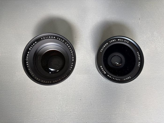 Fuji X100 conversion lenses.