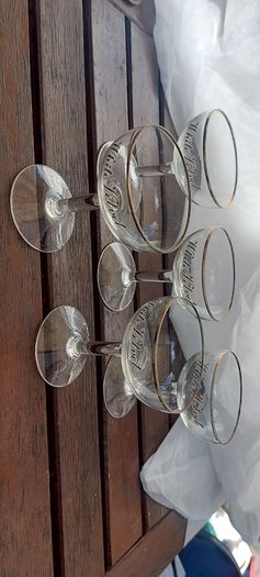 5 x 50s,60s white velvet glasses,vintage collectors item,,sold as seen .hard to come by.