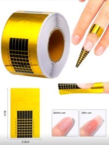 Brand new 1roll/100pcs Gold Color Uv Gel Nail Extension Forms Paper