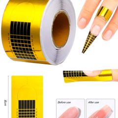 Brand new 1roll/100pcs Gold Color Uv Gel Nail Extension Forms Paper
