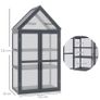 Cold Frame Mini Greenhouse 3 Levels Greenhouse Plant Bed with Opening Roof Double Doors Made of Wood Polycarbonate Weatherproof Gray 70.5 x 42 x 132 cm Image 3
