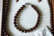 Sterling silver pearls matching set