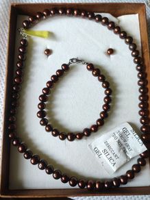 Sterling silver pearls matching set