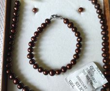 Sterling silver pearls matching set