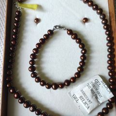 Sterling silver pearls matching set