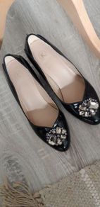 Stunning Black Patent Leather K Shoes Size 6.5 Wide Fitting