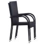 3 Piece Garden Dining Set Black Image 3