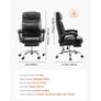 Executive Chair High Back Office Chair with Footrest and Lumbar Pillow Ergonomic Desk Chair 135 Recline & Adjustable Height, PU Leather Swivel Rolling Chair for Work Study Game Black Image 7
