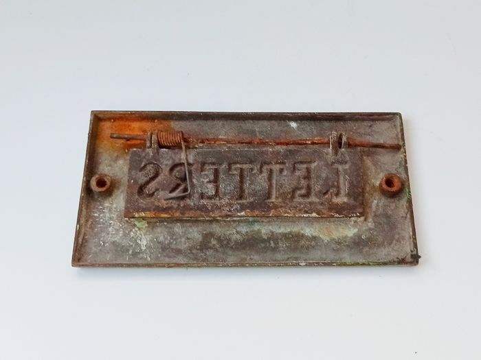 Antique sollid brass door letter plate  17x8.5cm