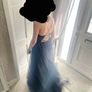 Black Sparkle Corset Back Ball Gown Debs Dress Image 2
