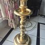 Lamp Vintage Gold metal tall slim table lamp Image 7
