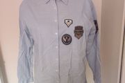 Zara Basic Collection blue army style ladies shirt size M UK10 EU38 Postage included