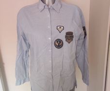 Zara Basic Collection blue army style ladies shirt size M UK10 EU38 Postage included