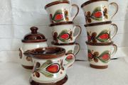 Schramberg, Bernau, vintage tea set, Delph, Retro coffee set