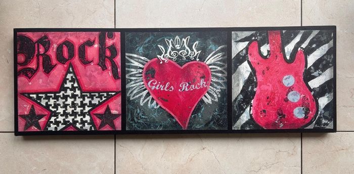 Aaron Christensen Girls Rock 3 Panel Canvas Art Set  Oopsy Daisy Print