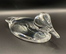 Vintage Villeroy & Boch Glass Mallard Duck Figurine