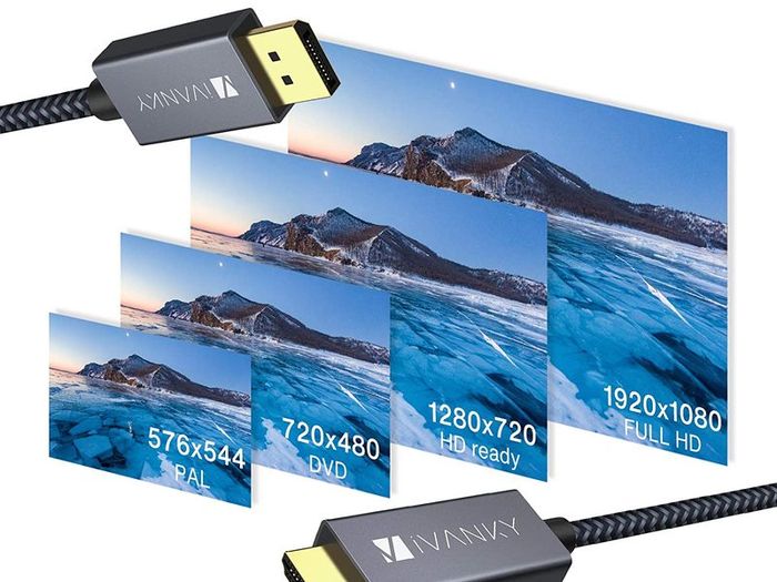iVANKY 2M DisplayPort (Male) to HDMI (Male) 1080P Gold-Plated/Nylon-Braided Cable (Brand New/Warranty)
