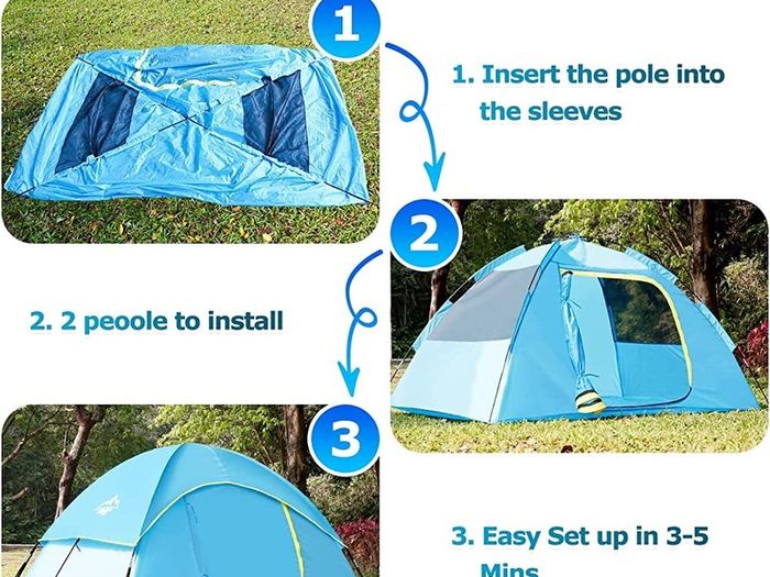 Camping Tent for S(1-2)/L(2-3) Person, Dome Tent 4 Seasons Waterproof &Windproof Easy Set Up Lightweight Tent Outdoor Tent for Camping, Hiking, Backpacking Tent (FREE SHIPPING)