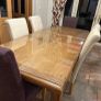 Solid oak 6ft extendable table with glass top and Image 2