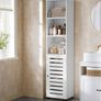Tall boy bathroom cabinet rustic brown or white Image 6