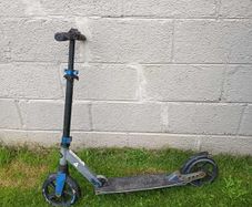 Blue folding kick scooter