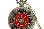 Vintage Style Firefighter Fire Fighter Pocket Watch