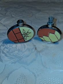 2 X Art Deco Sterling Perfume Bottles