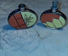 2 X Art Deco Sterling Perfume Bottles