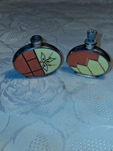 2 X Art Deco Sterling Perfume Bottles