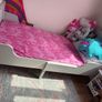 SUNDVIK Ext bed frame with slatted bed base, grey, 80x200 cm Image 5