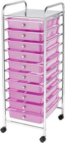 Home Storage Trolley On Wheels With 10 Drawer Storage Unit For Salon Beauty Make Up Home Office Organizer