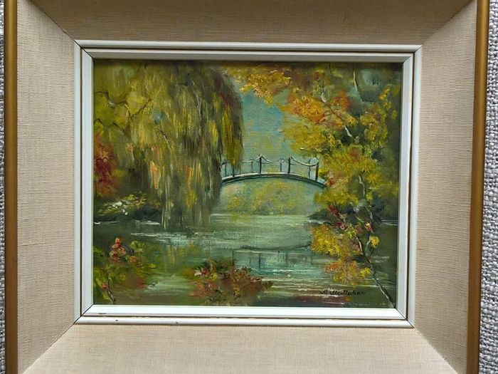 Marley Park Footbridge by Margaret 'Peig' McMahon (1980s