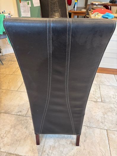 Six leather dining leather chairs