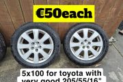 Toyota 5x100 Alloys &amp; Steel Wheels 14" 15" 16" 17" inch Sets &amp; Singles @ OCG