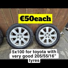 Toyota 5x100 Alloys & Steel Wheels 14" 15" 16" 17" inch Sets & Singles @ OCG