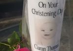 Personalised christening candle