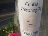 Personalised christening candle