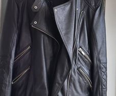 Nouhalia Club genuine leather black biker jacket Sz XL (Fit 12-14UK) - Bnwt Rrp 295