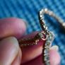 18k Gold Plated Open Heart and Rolled Gold Necklace 5,7g Image 2
