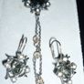 Necklace Pendant Earring Set.  Vintage chain & ear rings Image 2