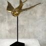 Flying Swallow Tabletop Figurine - Polished Bronze Image 2
