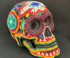 Huichol beaded skull