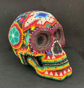 Huichol beaded skull