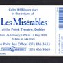 1999 Ireland 10 unit Les Miserables musical starring Colm Wilkinson which took place at the Point Theatre from February to May in 1999 (ODS3) Call Card Used Image 2