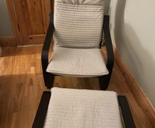 IKEA Poang armchair and footrest for sale.