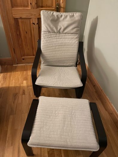 IKEA Poang armchair and footrest for sale.