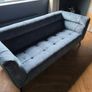 Navy 3 Person Velvet Sofa (Harvey Norman) Image 3