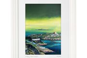 Low cloud over Dalkey Island and Sorrento Terrace, Dublin, Large framed Prin by Helen Mathews